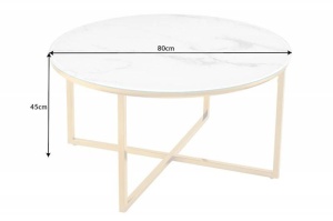 MASUTA DE CAFEA, ELEGANCE 80CM, DIN STICLA CU EFECT DE MARMURA, COD 42160 - Img 5