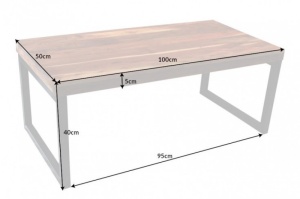 MASUTA DE CAFEA, ELEMENTS 100CM, DIN LEMN SALCAM SI SUPORT METAL, COD 39568, ASPECT INDUSTRIAL - Img 7