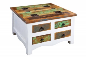 MASUTA DE CAFEA JAKARTA 70CM, DIN LEMN DE MANGO, ALB/MULTICOLOR, COD 42149 - Img 6