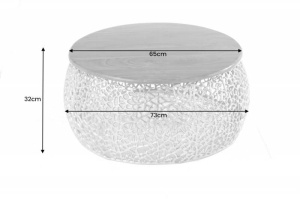 MASUTA DE CAFEA, LEAF 75CM, COD 43228, METAL SI LEMN, DESIGN INDUSTRIAL - Img 5