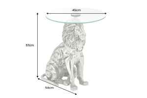 MASUTA DE CAFEA, LION, 60CM, BLAT DIN STICLA SI METAL, CROM, ARTIM GROUP SELECTION - Img 5