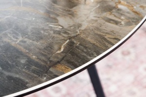 MASUTA DE CAFEA, MARVELOUS 70CM, METAL, STICLA SI CERAMICA, ASPECT MARMURA - Img 3