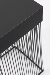 MASUTA DE CAFEA YASLINE 30X30, NEAGRA, CONFECTIONATA DIN METAL, STIL MODERN MINIMALIST - Img 3