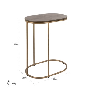MASUTA DE CAFEA ZILON MARO, 825283, CONFECTIONATA DIN METAL, MDF SI PIELE, STIL MODERN - Img 3