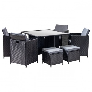 MOBILIER DE GRADINA DE LUAT MASA, 9 PIESE, MASA, 4 FOTOLII SI 4 PUF-URI, ARTIM GROUP SELECTION