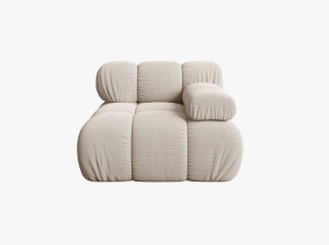 MODUL CANAPEA BELLIS, PE DREAPTA, BEJ DESCHIS, CU TAPITERIE DIN TEXTIL 3D SONIC, MICADONI