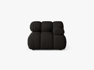 MODUL CANAPEA BELLIS, PE DREAPTA, NEGRU, CU TAPITERIE DIN TEXTIL STRUCTURAT LIBERTY, MICADONI