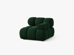 MODUL CANAPEA BELLIS, PE DREAPTA, VERDE SMARALD, CU TAPITERIE DIN CATIFEA BLUVEL, MICADONI - Img 2