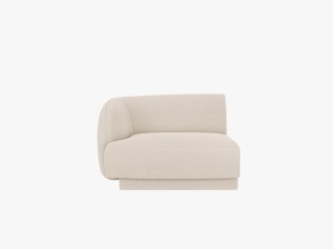 MODUL CANAPEA MILEY, PE STANGA, BEJ, CU TAPITERIE BOUCLE BALOO, MICADONI