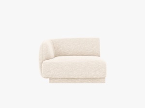 MODUL CANAPEA MILEY, PE STANGA, BEJ DESCHIS, CU TAPITERIE DIN TEXTIL CHENILLE HAGA, MICADONI