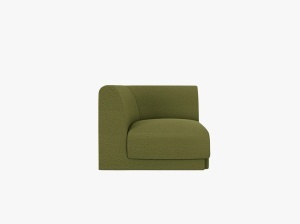 MODUL CANAPEA MILEY, VERDE MASLINIU INCHIS, CU TAPITERIE DIN TEXTIL BOUCLE BALOO, MICADONI