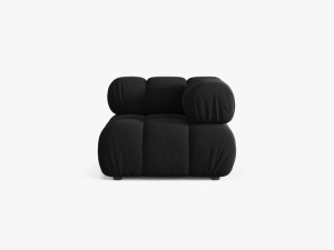 MODUL COLTAR BELLIS, NEGRU, CU TAPITERIE DIN CATIFEA BLUVEL, MICADONI