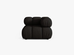 MODUL COLTAR BELLIS, NEGRU, CU TAPITERIE DIN TEXTIL STRUCTURAT LIBERTY, MICADONI