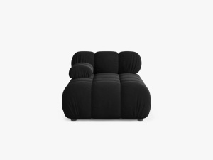 MODUL SEZLONG COLTAR BELLIS, NEGRU, PE STANGA, CU TAPITERIE DIN CATIFEA BLUVEL, MICADONI