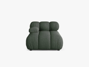 MODUL SEZLONG COLTAR BELLIS, PE STANGA, VERDE INCHIS, CU TAPITERIE DIN TEXTIL STRUCTURAT LIBERTY, MICADONI