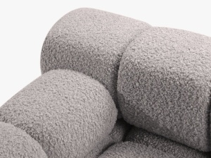 MODUL SEZLONG COLTAR BELLS, PE STANGA, GRI DESCHIS, CU TAPITERIE DIN TEXTIL BOUCLE ROLF, MICADONI - Img 4