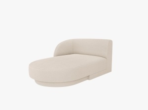 MODUL SEZLONG MILEY, PE STANGA, BEJ, CU TAPITERIE DIN TEXTIL BOUCLE BALOO, MICADONI