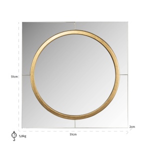 OGLINDA BRIANA GOLD, MI-0098, CONFECTIONATA DIN METAL, STICLA SI MDF, STIL MODERN - Img 3