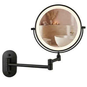 OGLINDA CU LED GLOW NEGRU, DIN METAL SI STICLA