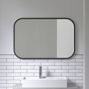 OGLINDA DE PERETE DREPTUNGHIULARA HUB, NEAGRA, STIL MODERN, B2 - Img 2