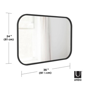 OGLINDA DE PERETE DREPTUNGHIULARA HUB, NEAGRA, STIL MODERN, B2 - Img 4