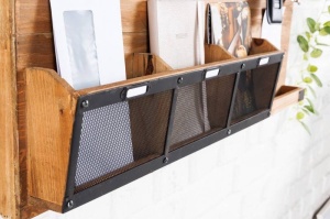 ORGANIZATOR DE PERETE, HERITAGE 80CM, DIN LEMN MASIV, COD 40880, STIL VINTAGE - Img 2