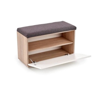 PANTOFAR LIMA ST-2, GRI/ALB/STEJAR SONOMA, DIN PAL MELAMINAT, STIL MODERN, HALMAR - Img 3