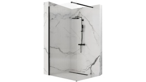 PARAVAN DE DUS REA AERO INTIMO, 90CM, NEGRU MAT, DIN STICLA, CALITATE SUPERIOARA