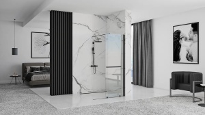 PARAVAN DE DUS REA CORTIS, 120CM, NEGRU, DIN STICLA, CALITATE SUPERIOARA - Img 6