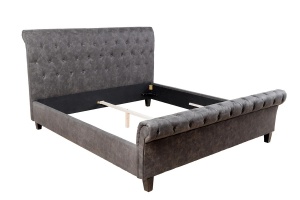 PAT 160X200CM, KENSINGTON, DIN MICROFIBRA GRI INCHIS, STIL MODERN