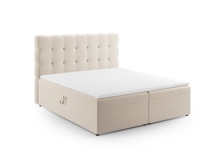 PAT BOXSPRING 140X200CM, CU LADA DEPOZITARE, DIN CATIFEA BEIGE, ARTIM GROUP SELECTION