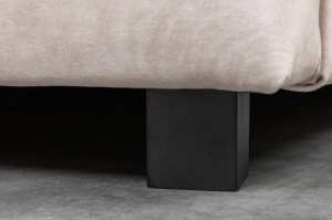 PAT DEOSEBIT, PARIS 160X200, DIN LEMN MASIV SI CATIFEA DE CULOARE CHAMPAGNE, STIL CHESTERFIELD - Img 4