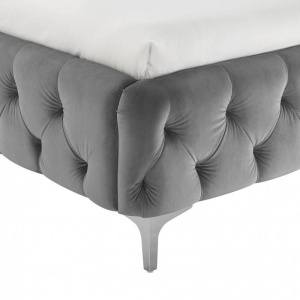 PAT DIN CATIFEA, BAROCK 180X200CM, DE CULOARE GRI, MODEL DEOSEBIT - Img 3
