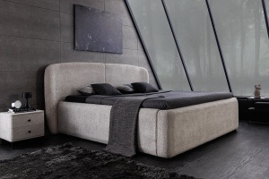 PAT DORMITOR, ART DECO 180X200CM, DIN TEXTIL BOUCLE SI SPATIU DEPOZITARE, CULOARE GRI, ARTIM GROUP SELECTION