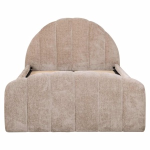 PAT EXTENSIBIL, 120X200 PIXIE CLAY CHENILLE, 214120, CONFECTIONAT DIN LEMN MASIV DE PIN, PAL, TEXTIL CHENILLE SI SPUMA, BEJ, STIL MODERN - Img 6