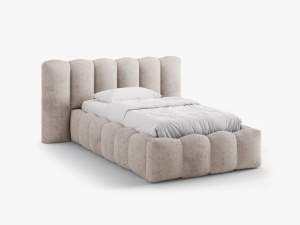 PAT SINGLE LUPINE, BEJ, CU TAPITERIE DIN TEXTIL CHENILLE PERFECT HARMONY, MICADONI