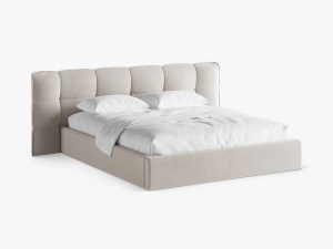 PAT TAPITAT ERIC, 140X200, BEJ DESCHIS, CU TAPITERIE DIN CATIFEA VELVET CAZINO, MICADONI