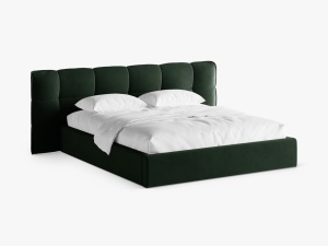 PAT TAPITAT ERIC, 180X200, VERDE SMARALD, CU TAPITERIE DIN CATIFEA VELVET CAZINO, MICADONI