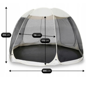 PAVILION GRADINA/TERASA, CAMA 395CM, ARTIM MEBLE, DIN TEXTIL, CULOARE BEJ/NEGRU - Img 3