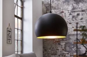 PENDUL 30CM, GLOW NEGRU/AURIU, COD 40825, DIN METAL , STIL INDUSTRIAL