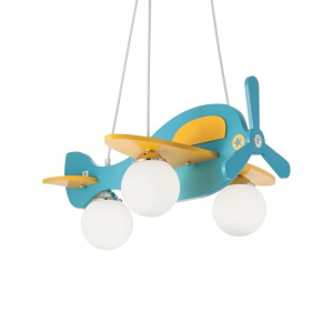 PENDUL AVION SP3, ALBASTRU, DIN STICLA SI LEMN, STIL MODERN