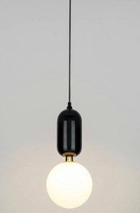 PENDUL BOY S FI18, NEGRU, DIN METAL SI STICLA, STIL MODERN, B2 - Img 5