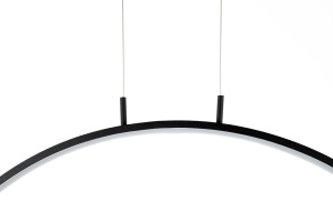 PENDUL CIRCULO 100, NEGRU, CONFECTIONAT DIN METAL SI ALUMINIU, STIL MODERN - Img 3