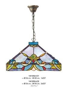 PENDUL DEOSEBIT TIFFANY, COD 141352+C1, DIN METAL SI STICLA