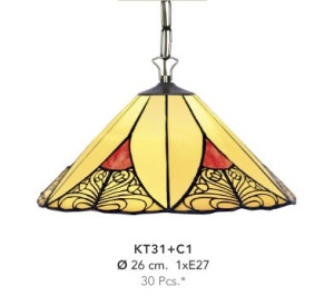 PENDUL DEOSEBIT TIFFANY, COD KT31+C1, DIN METAL SI STICLA