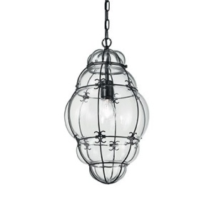 PENDUL DESIGN RUSTIC, ANFORA SP1 BIG, NEGRU, IDEAL LUX