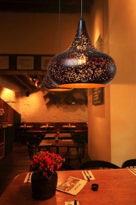 PENDUL EDISON OPENWORK APP233-1CP, 31x30 cm, NEGRU SI AURIU, DIN METAL, STIL MODERN, TU - Img 8