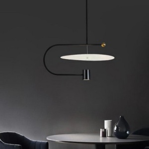 PENDUL LED APP589-1CP, 80x45 cm, NEGRU SI AURIU, DIN OTEL DE INALTA CALITATE, STIL MODERN, TU - Img 6