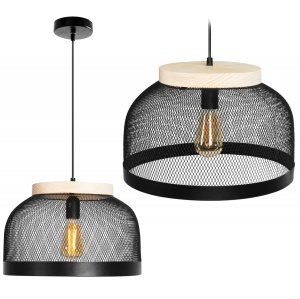 PENDUL LH20126, LOFT STYLE, 38x25/76 cm, NEGRU SI NATURAL, DIN OTEL SI METAL DE INALTA CALITATE, STIL MODERN, TU