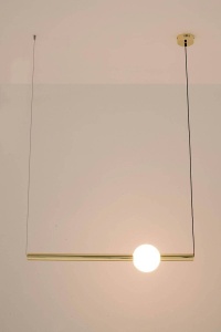 PENDUL LIBRA 90, AURIU, DIN METAL SI STICLA, STIL MODERN, B2
